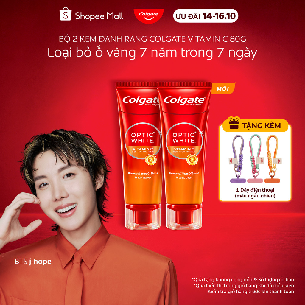 Bộ 2 Kem đánh răng Colgate trắng răng Optic White Vitamin C độ tinh khiết cao…