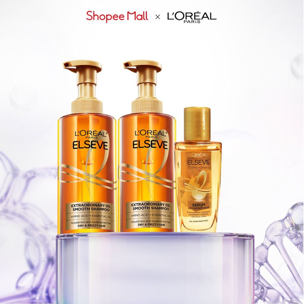 Bộ dầu gội & dưỡng tóc suôn mượt cao cấp L'Oreal Paris Extraordinary Oil…