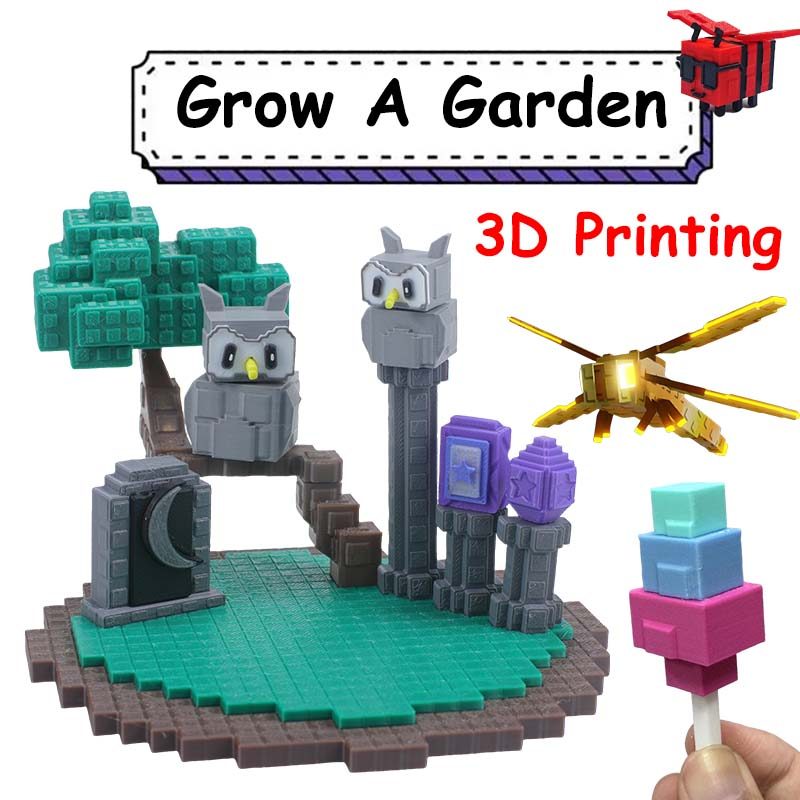 Roblox Grow A Garden Lunar Glow Event Main Event Island Mô hình 3D có từ tính
