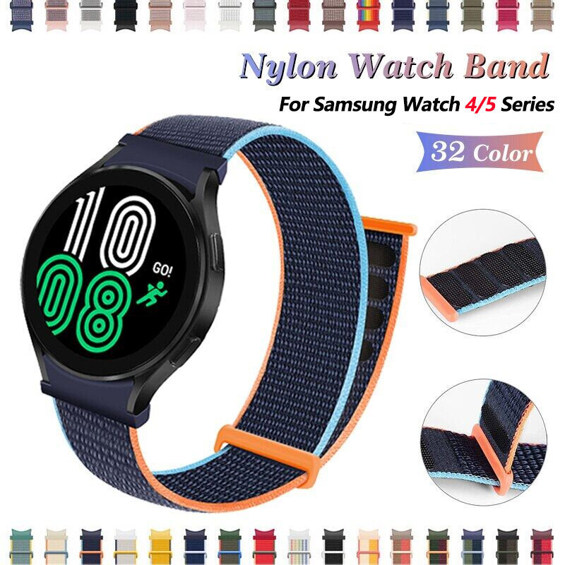 Dây đeo đàn hồi Nylon mới 20mm cho Galaxy Watch 6 4 5 40 44mm Vòng thể thao bện cho Galaxy Watch 5pr
