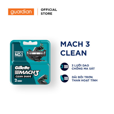 Lưỡi Dao Cạo Râu GILLETTE Mach3 Clean Shave - Hộp 2 Lưỡi
