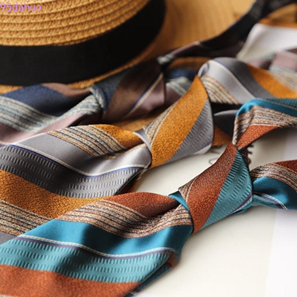 DAHUO Bộ 2 món cà vạt sọc, Bộ dây buộc cổ có thể điều chỉnh hẹp, vẻ thanh lịch mềm mại 8cm Phù hợp v