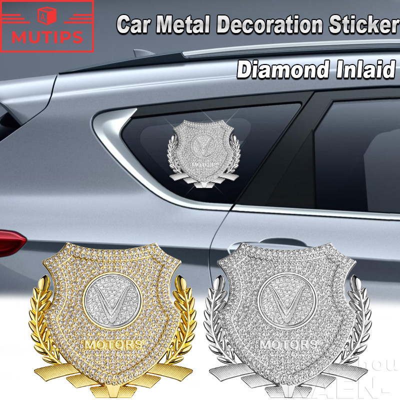 Vinfast Xe Kim Loại Trang Trí Miếng Dán Logo Xe Ô Tô Cảnh Báo Miếng Dán 3D Thân Xe Bên Nhãn Decal Ch
