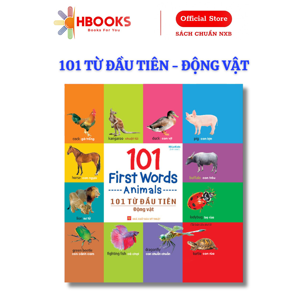 Sách : 101 Từ Đầu Tiên - Động Vật / 101 First Words - Animals - Minh Long