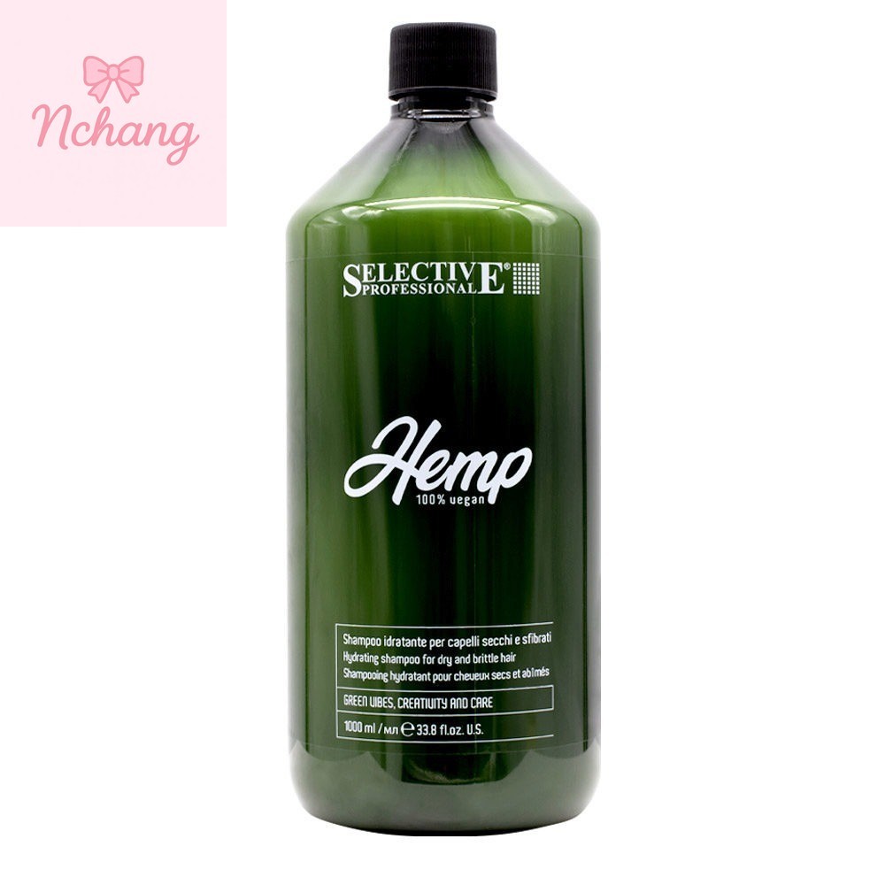 Dầu Gội Thuần Chay Tự Giúp Phục Hồi Tóc Mềm Mượt Selective Hem.p Vegan Shampoo 1000ml NC