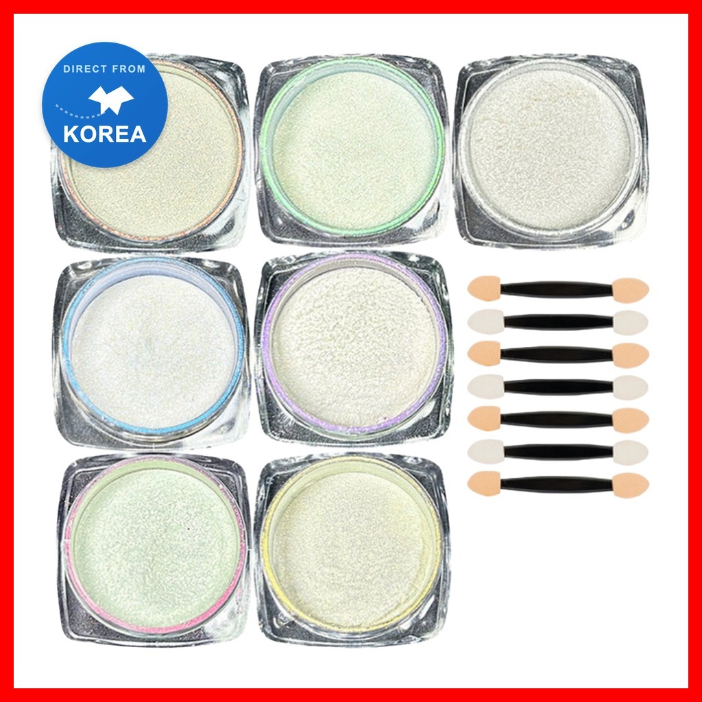 [aibit] Bộ bột Aurora, 7 màu, Trắng, Vàng, Hồng, Tím, Xanh lam, Xanh lá cây, Cam, 1 cái của ❈ ❈ ❈ ❈