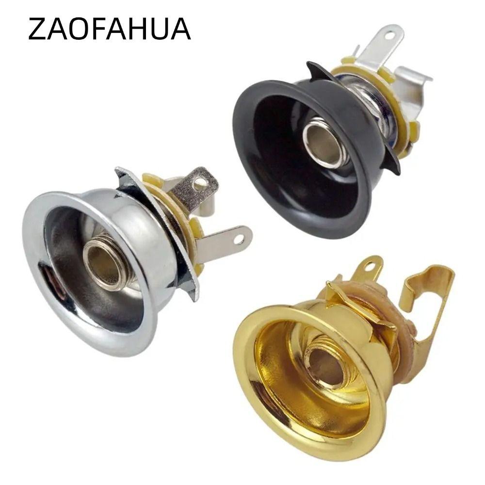 Ổ cắm Jack ZAOFAHUA 6,35mm, Jack đầu ra đàn guitar sắt bằng đồng, giắc cắm TL tròn bền bỉ Tele Guita