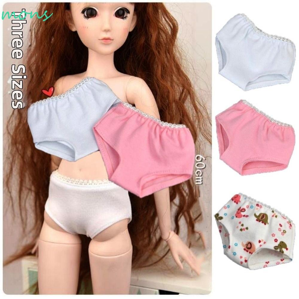 Đồ lót búp bê MONS 60cm, Đồ lót Cotton ren 3 màu co giãn, Đồ chơi trẻ em DIY Quà tặng bé gái Trang t