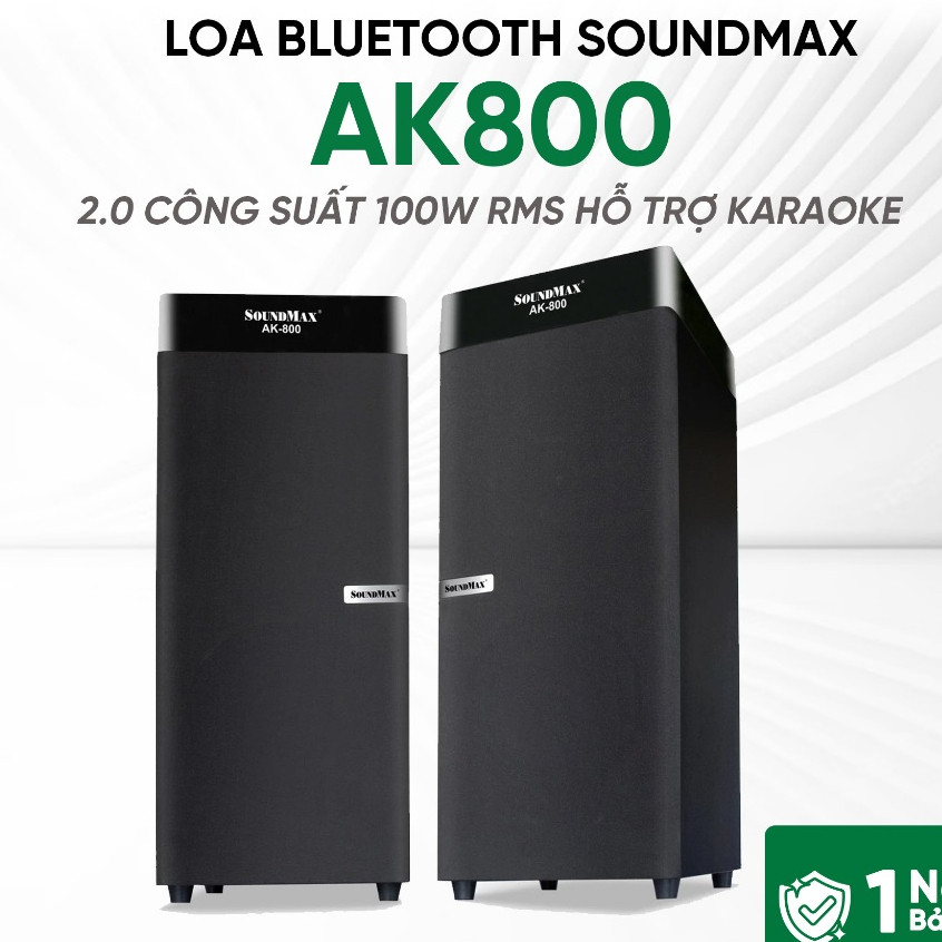 LOA BLUETOOTH SOUNDMAX AK800 HỆ THỐNG 2.0 CÔNG SUẤT 100W RMS HỖ TRỢ KARAOKE | CHÍNH HÃNG | BẢO HÀNH 
