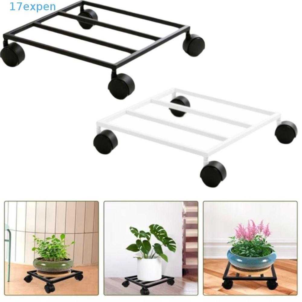 EXPEN Heavy Duty Plant Dolly, Heavy Duty Cast Iron Rolling Plant Stand, Stand Movable Rolling With C