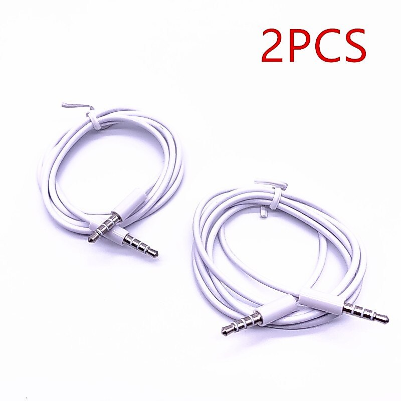3.5mm 1 / 8 "Nam Sang Nam 4 Lỗ 3 Vòng TRRS AV Cáp Nối Dài Âm Thanh 1M / 3Feet Trắng