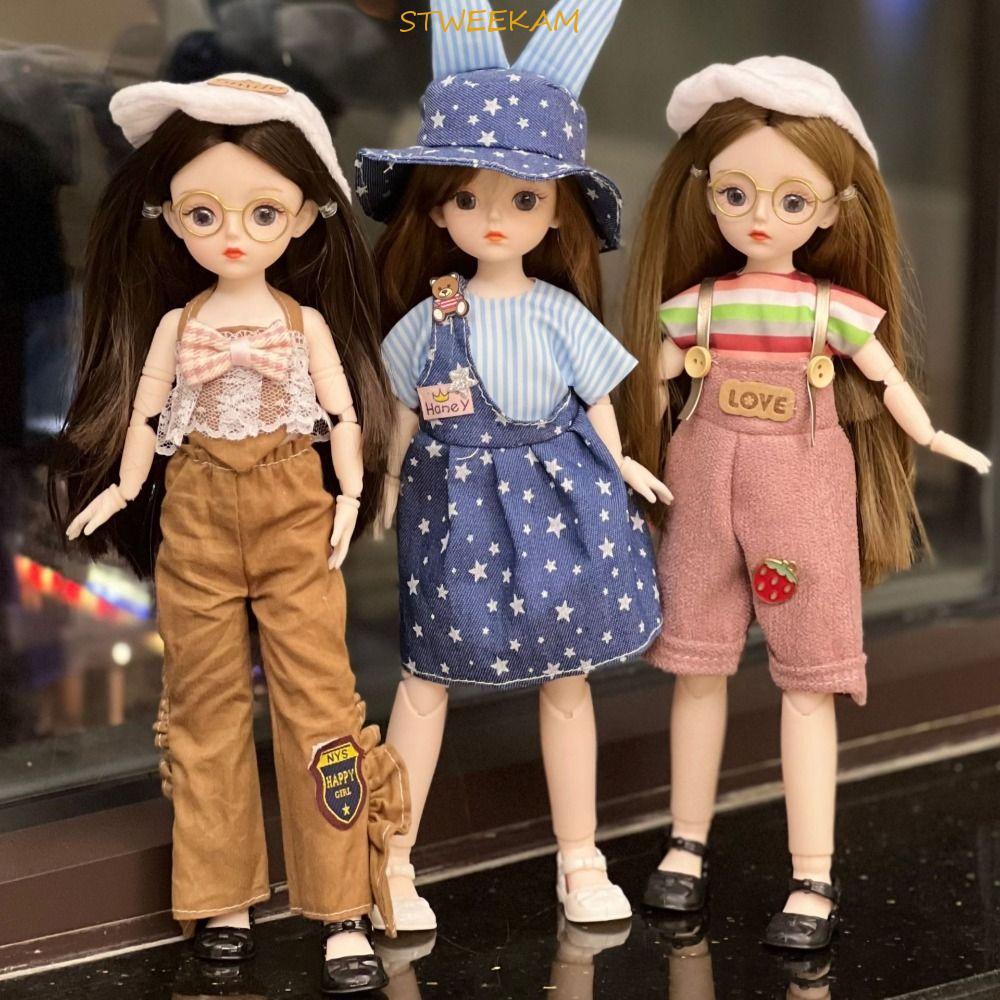 STWEEKAM Big Eyes Princess BJD Doll, Movable Trang điểm Hàn Quốc Look 30cm Bjd Doll, Trang trí nội t