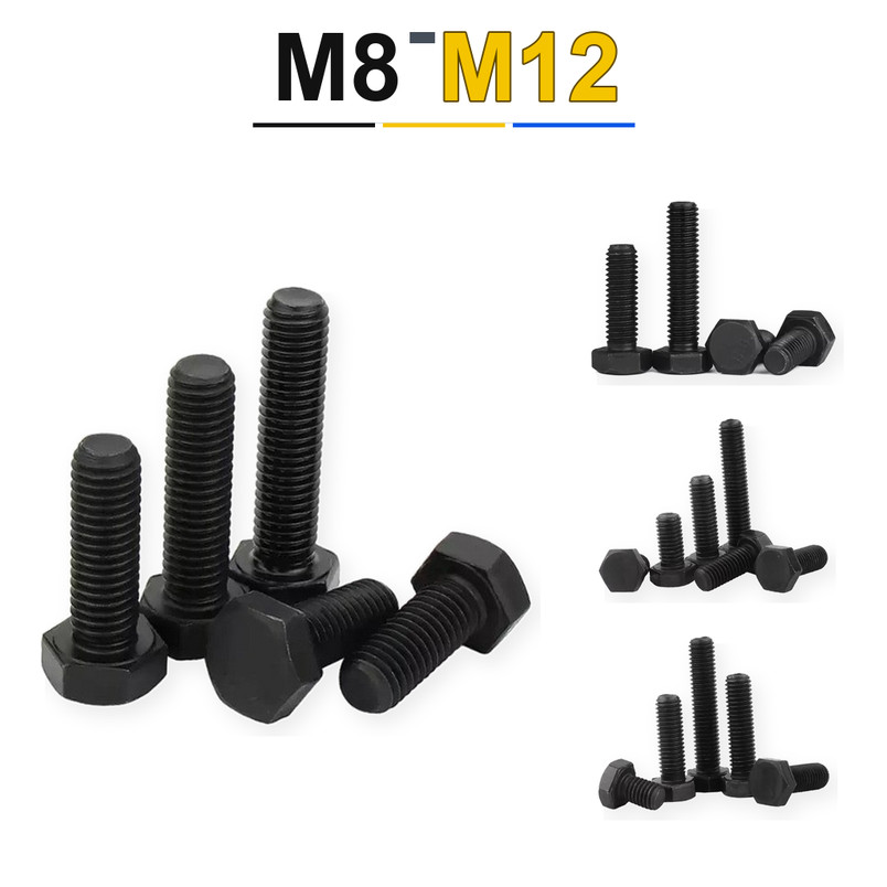 Bu lông lục giác ngoài ren mịn thép đen M8*1*16 M8*1*20 M8*1*25 M8*1*30 M8*1*35 M8*1*40 bền chắc (5-