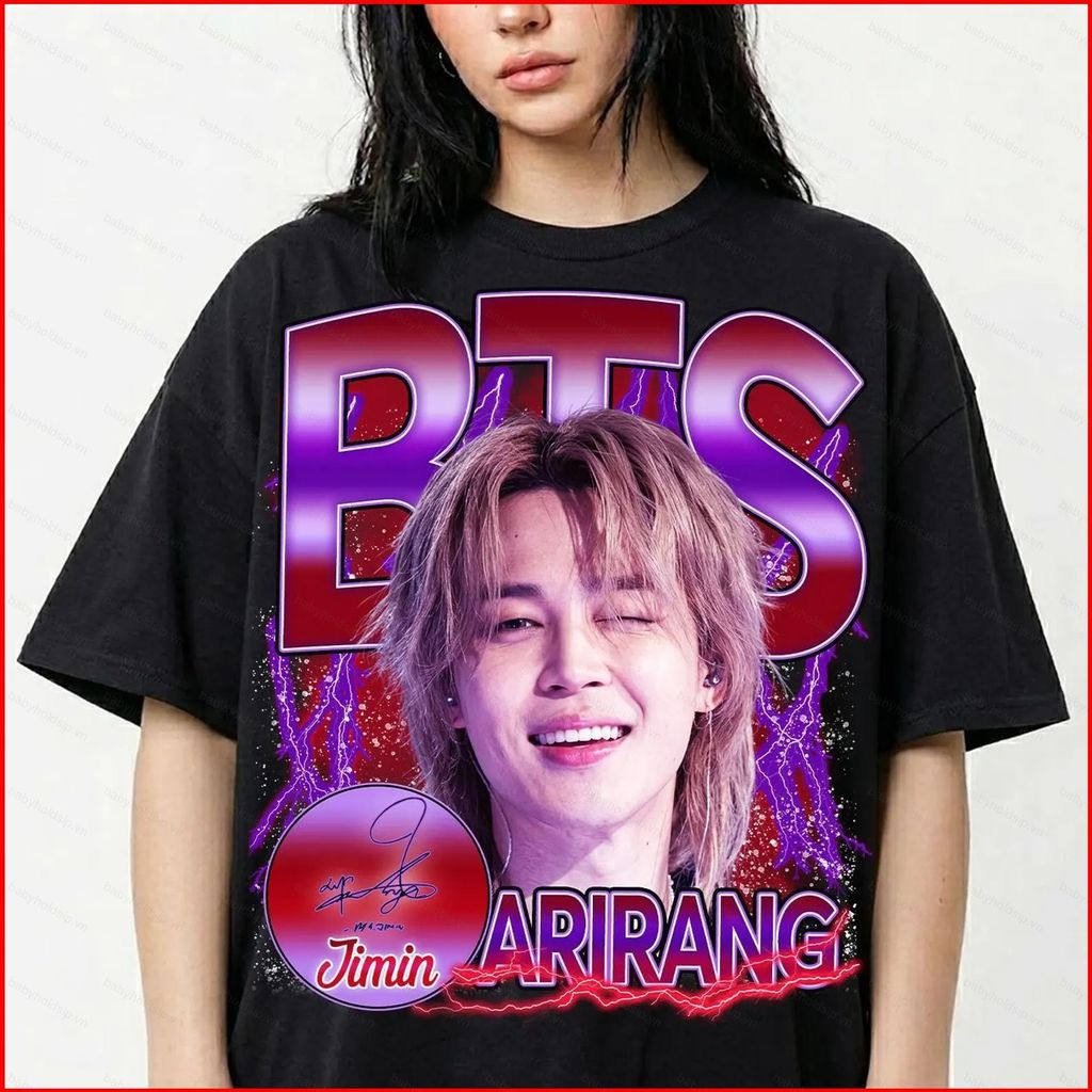 BS1 Jimin Áo thun cotton dày Jimin J hy vọng RM Suga Min Yoongi Kpop Jimin BTS World Tour Arirang SB