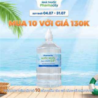 Nước muối sinh lý Pharmacity Natri Clorid 0,9% (1000ml)