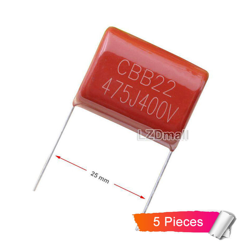5 Chiếc CBB Tụ Điện 475J400V 475K400V 475J 475K 400V 475 4.7uF CBB21 CBB22 400V475J 400V475K Kim Loạ