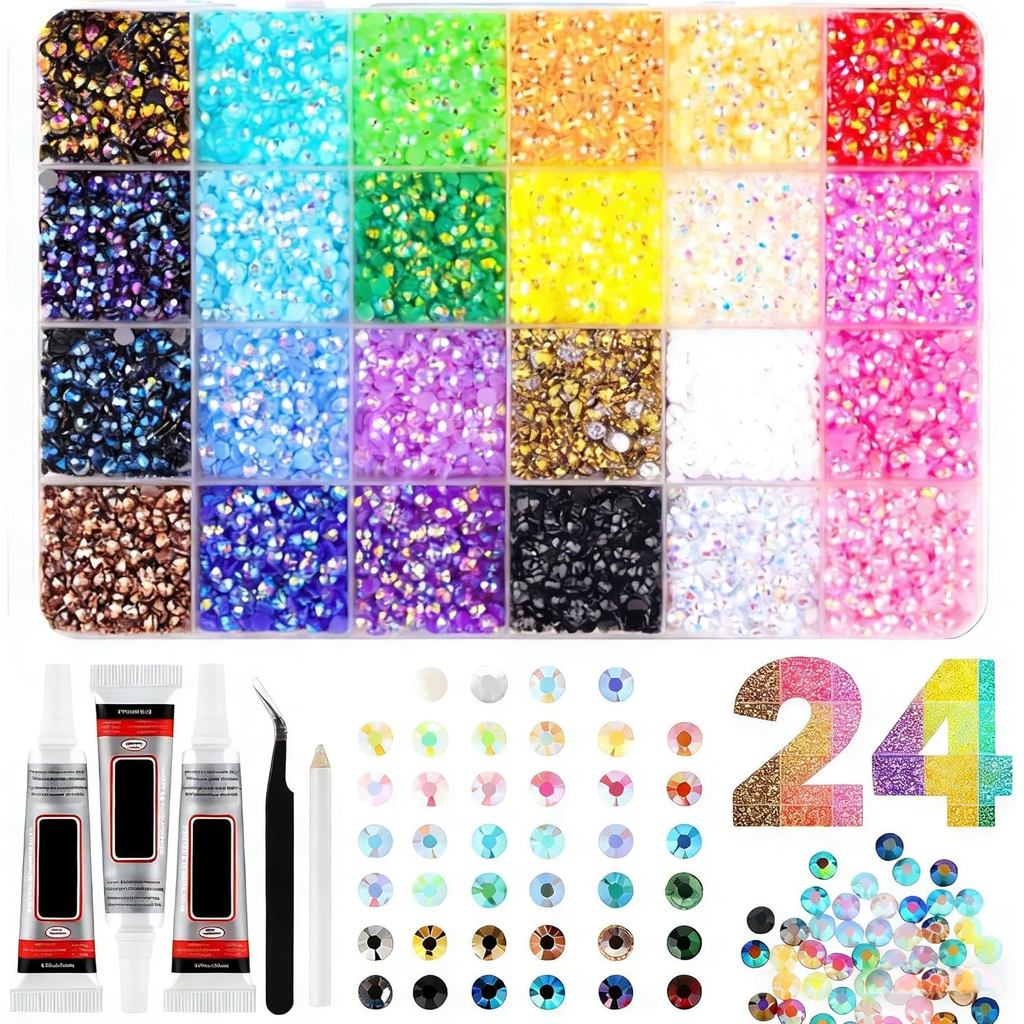 Bedazzling32000pcsResinRhinestonesKit-40Colors3mmRhinestonesNailArtRhinestonesFlatBackCrystalRhinest