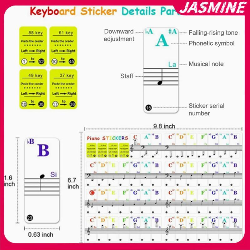 JASMINE 54 / 61 / 88 Phím Đàn Piano Trong Suốt Bàn Phím Đàn Piano PVC Stier Piano Stave JASMINE