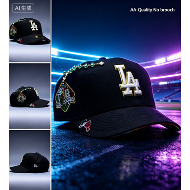 Bộ sưu tập tháng 7 mớiAA- NEW ERA 9FIFTY BLACK LOS ANGELES DODGERS Mũ bóng chày có thể điều chỉnh "V