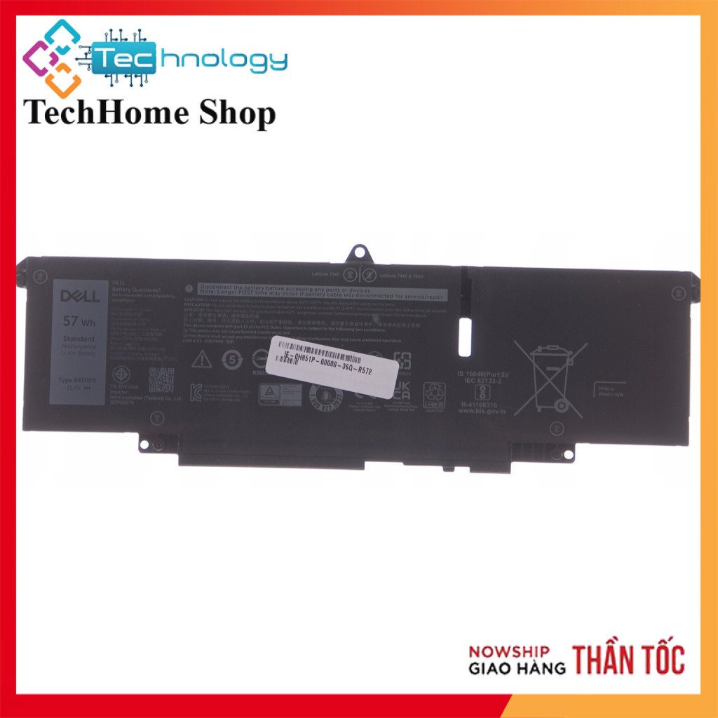 Pin Laptop Dell WW8N8 Latitude 7340 7440 7640 047T0 0HYH8 P175G P176G 66DWX