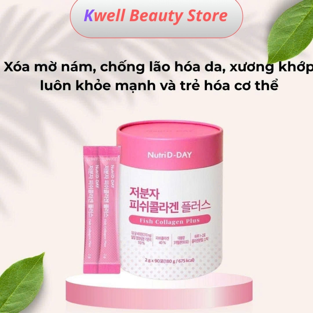 Collagen thủy phân Low Molecular Fish Plus Nutri D-DAY 90 gói dùng 3 tháng