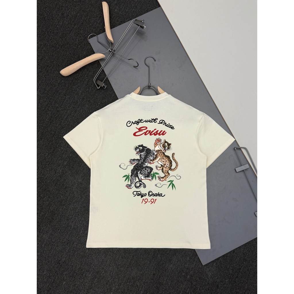 Áo thun Evisu / Áo thun Evisu in hình ngắn tay nam nữ Áo thun thông thường Áo thun đi lại Áo thun th