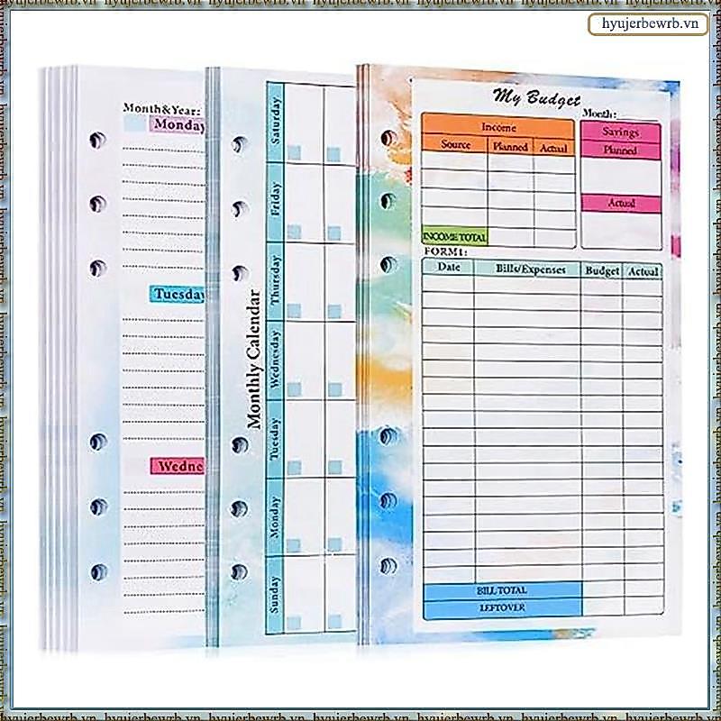 82 Tờ A6 Lập Kế Hoạch Ngân Sách Đổ Lại Notepad Planner Notepad 6 Lỗ Cho A6 Chất Kết Dính Bao Tiết Ki