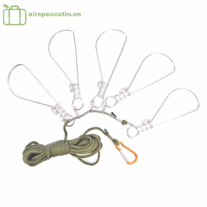 Airpeccutin Fishing Lo Bule Fishing Snaps Chain Stringer With Float Live Fish Lo Belt VN