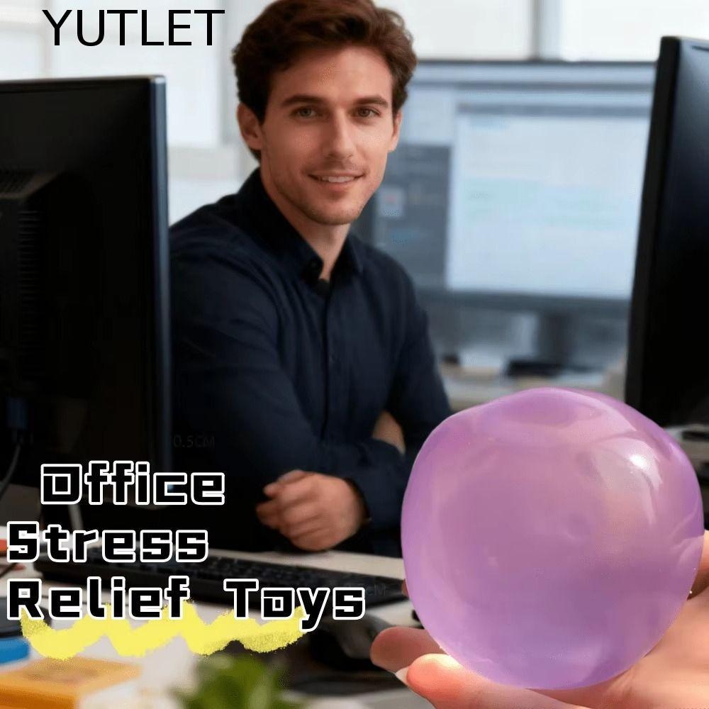 YUTLET Dầu dừa Squishy Ball, Màu xanh bóng tăng chậm Đồ chơi bóp nhanh, Di động mềm trong suốt Jelly