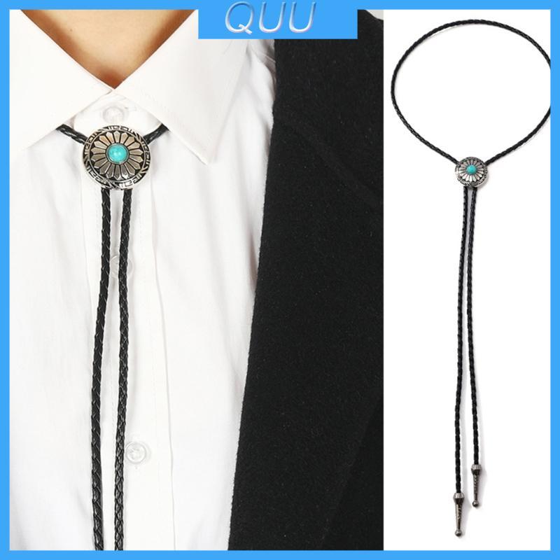 QUU Western Vintage Bolo Tie Turquoise Bolo Tie Cowboy Tie Người bản địa Mỹ Bolo