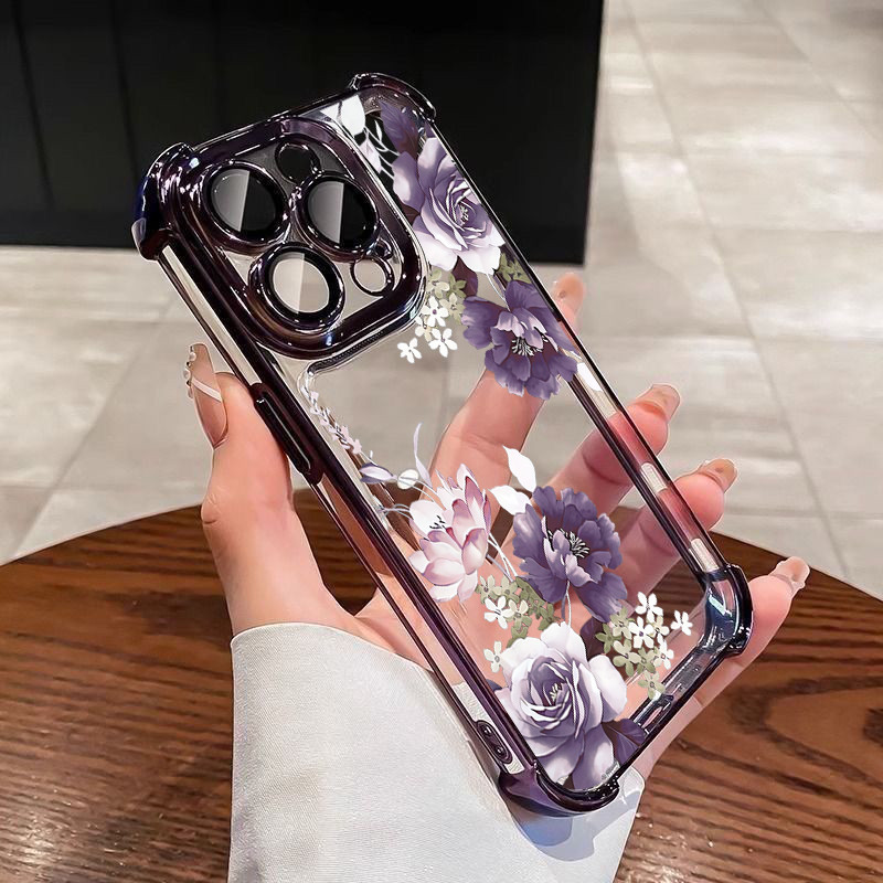 Ốp Điện Thoại Hoa Tím Thanh Lịch Cho OPPO Realme C100 i C100 Note 80 C83 C55 C53 C85 C65 C75 C71 C51