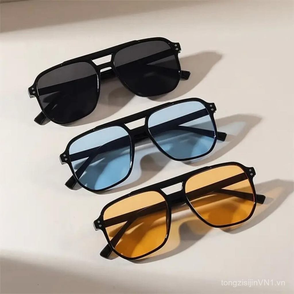 4 Miếng Retro Vuông Aviator Kính Mát Dành Cho Nữ Hợp Thời Trang Cổ Điển 70 Quá Khổ Aviator Kính Chốn