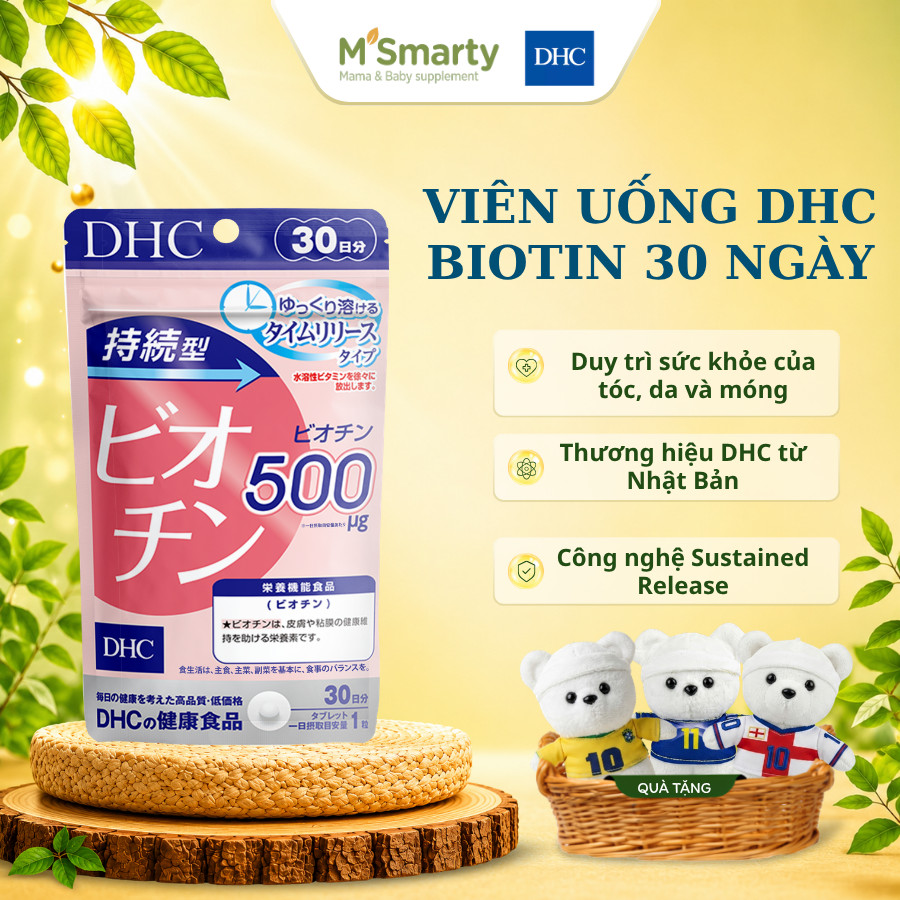 Tăm bông/TPBVSK DHC Biotin DHC Sustained Release Biotin 30 Ngày Nhật Bản – Viên uống bổ sung Biotin 