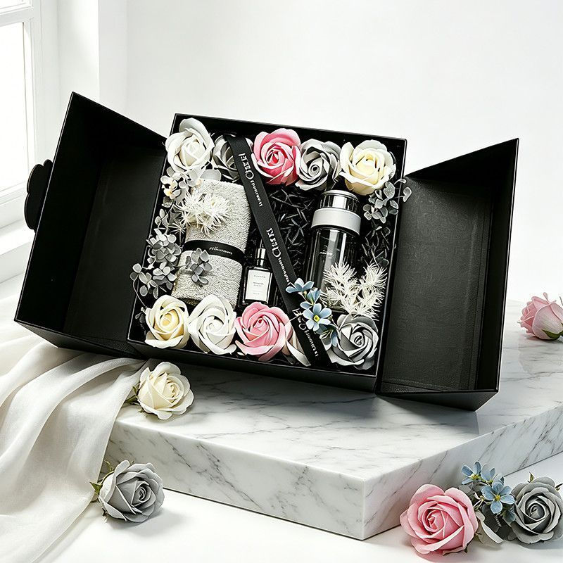New Product#Empty gift box, packaging box, birthday box, double-door gift box, empty box, black high