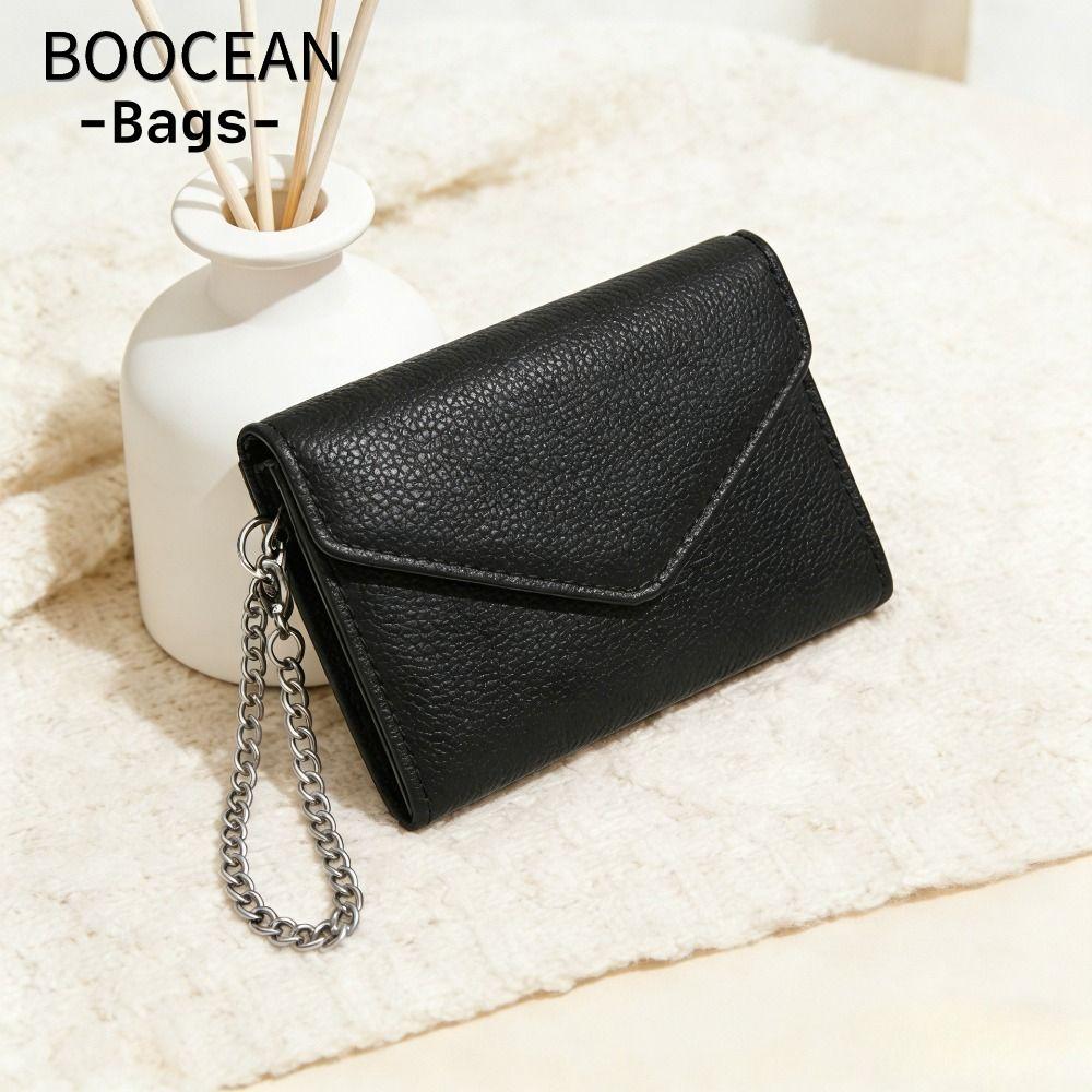 Ví nữ BOOCEAN, Ví dây chuyền kẹp ngắn, Ví nhỏ bằng da PU ly hợp gấp