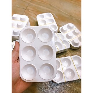 combo 10 khay pha màu 6 ô,khay 8 lỗ,khay dày,khay bóng