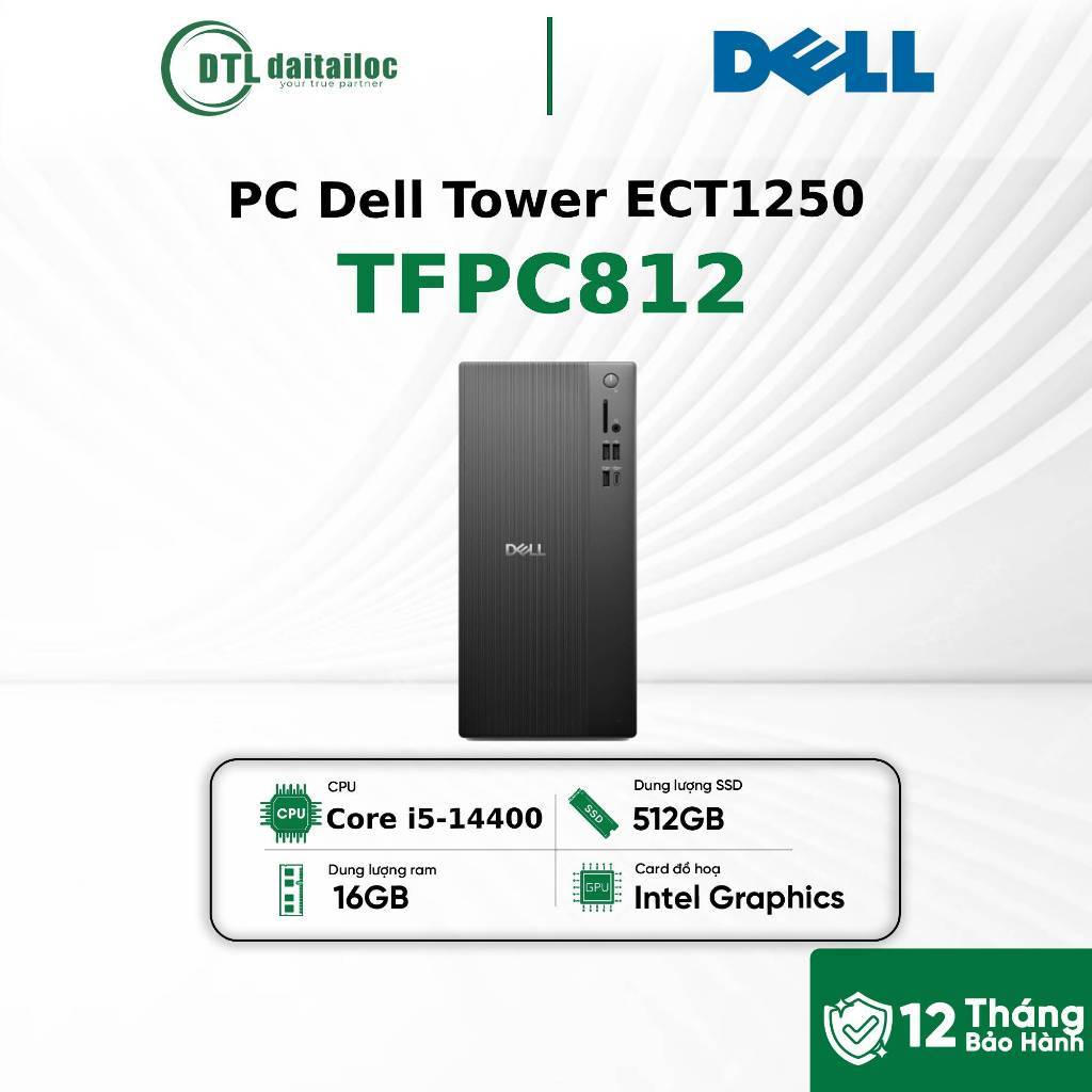 PC Dell Tower ECT1250 TFPC812 Intel Core i5-14400 16GB DDR5 512GB Win 11SL Đen | Chính hãng | Bảo hà