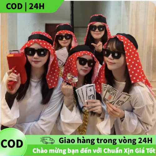 [COD] Bộ hóa trang đại gia Dubai đủ size, vải mềm, sang chảnh cực chất
