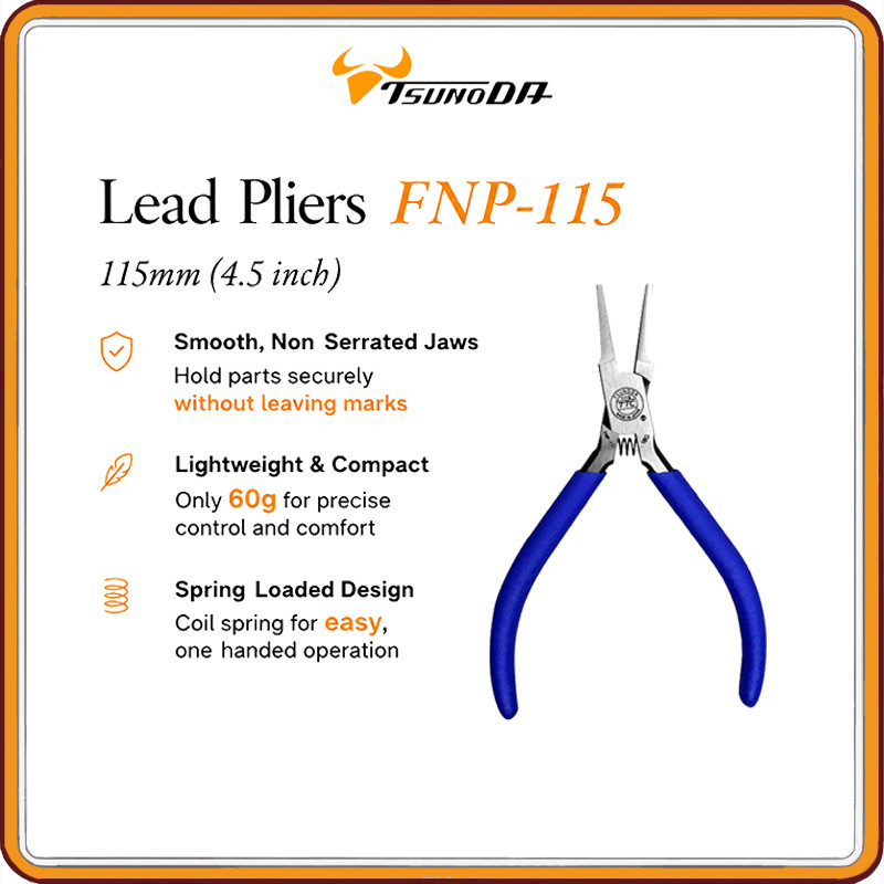TSUNODA King TTC Smooth Jaw Lead Plier Flat Nose Jewelry Plier 115mm