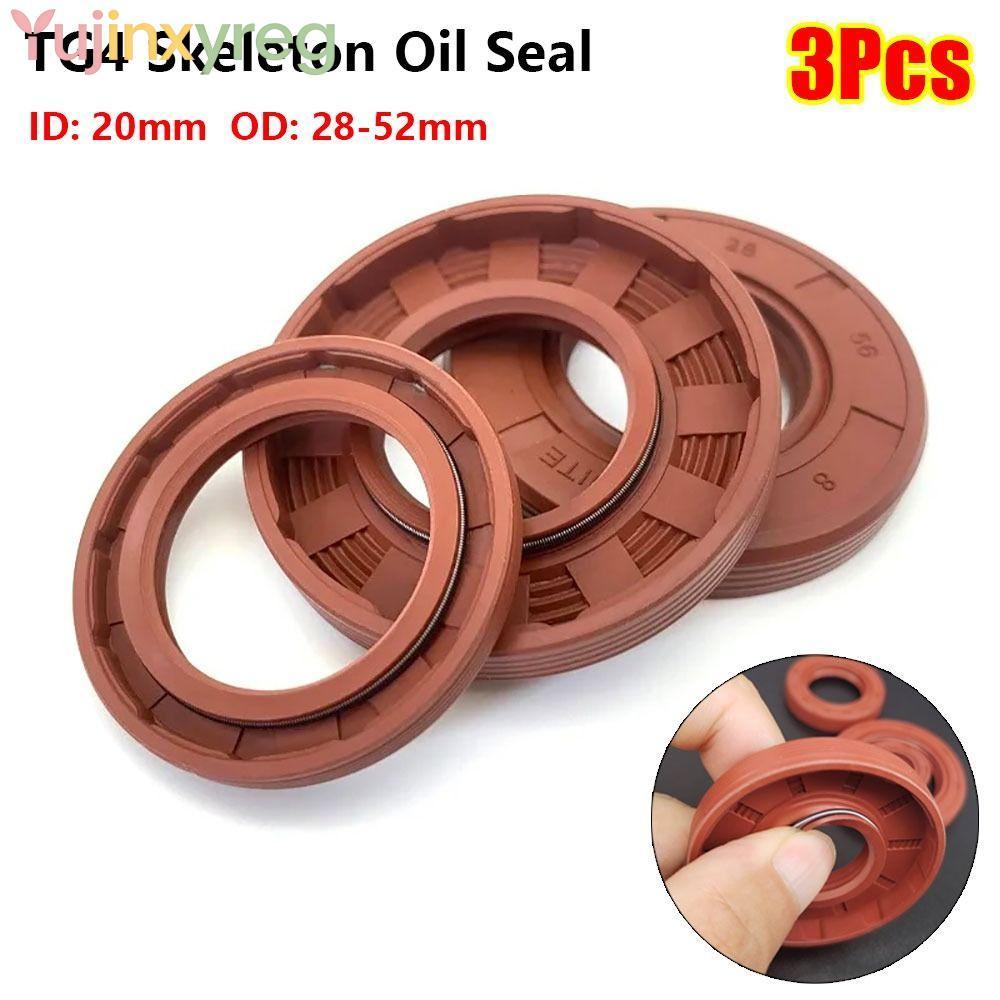 YUJINPH 3 Con dấu dầu xương FKM, ID 20mm OD 28-52mm FKM Fluoro Rubber TC FB TG4 Oil Seal, Vòng đệm c