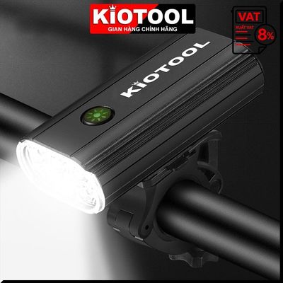 Đèn pha LED cho xe đạp KIOTOOL 2000 LM 6 LED siêu sáng pin 13 giờ có thể sạc lại qua USB
