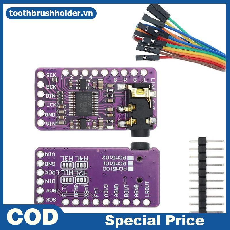 Răng PCM5102 I2S Giao Diện DAC Decoder Module 1 Bộ Tiếng Ồn Thấp Bảng Âm Thanh Kỹ Thuật Số Cho Raspb