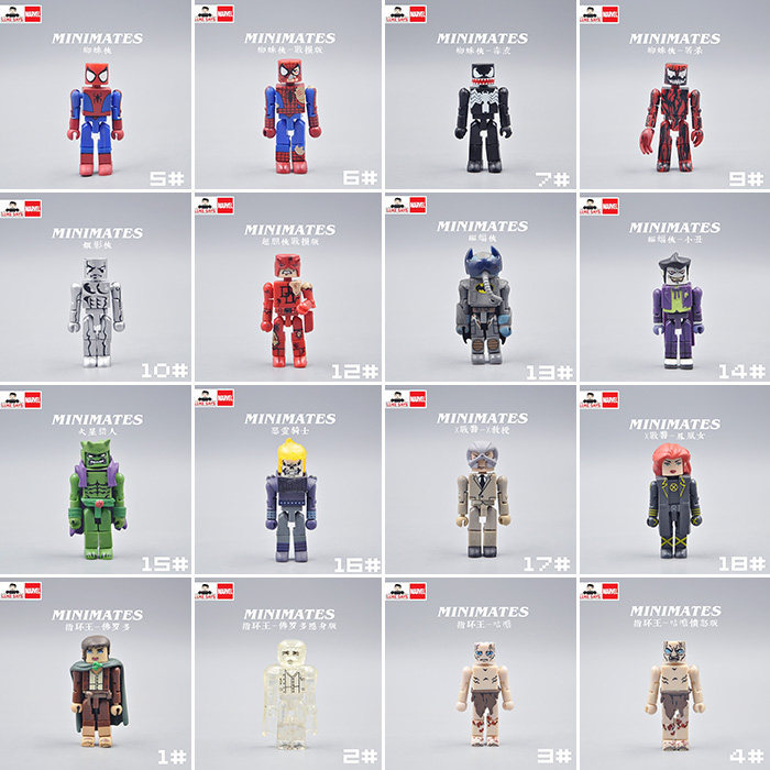 MINIMATES Chính Hãng Số Lượng Lớn Truyện Tranh Anh Hùng Khối Xây Dựng Người X-Men Người Nhện Batman 