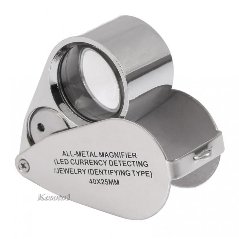 Kính lúp chiếu sáng kích thước bỏ túi Jewel Loupe với đèn LED kép phóng đại 40X
