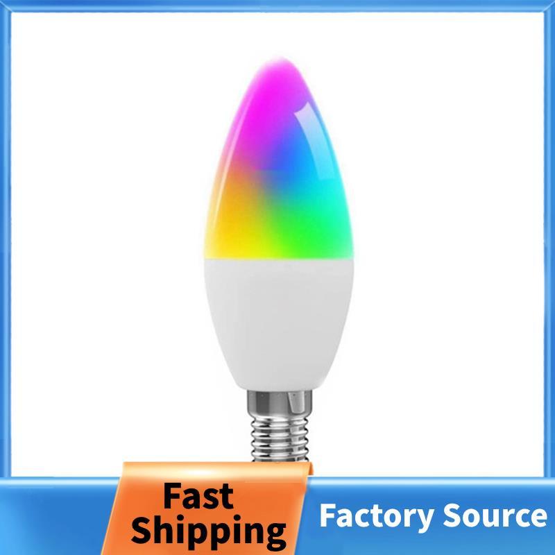 Bóng đèn Tuya E14 Bóng đèn nến xoắn ốc năm chiều có thể điều chỉnh độ sáng đèn WiFi RGB Điều khiển t