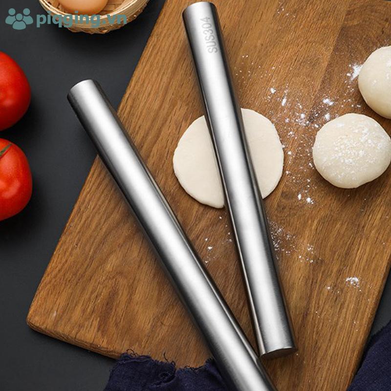 Piqging Thép không gỉ Cán Pin Non-sti Dough Roller cho Pizza Cookie Pasta Baking VN