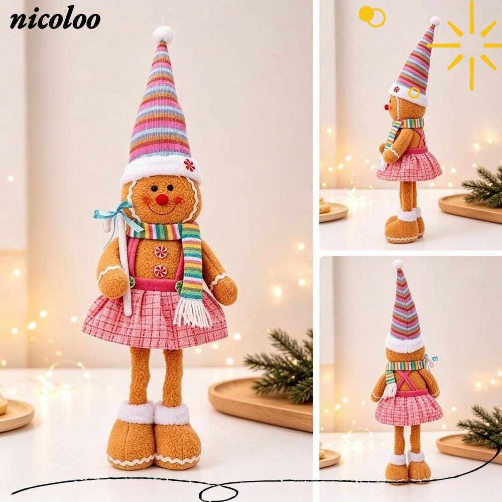 NICOLOO Gingerbread Man Đồ trang trí sang trọng, Chân co giãn Chất liệu sang trọng Gingerbread Man B