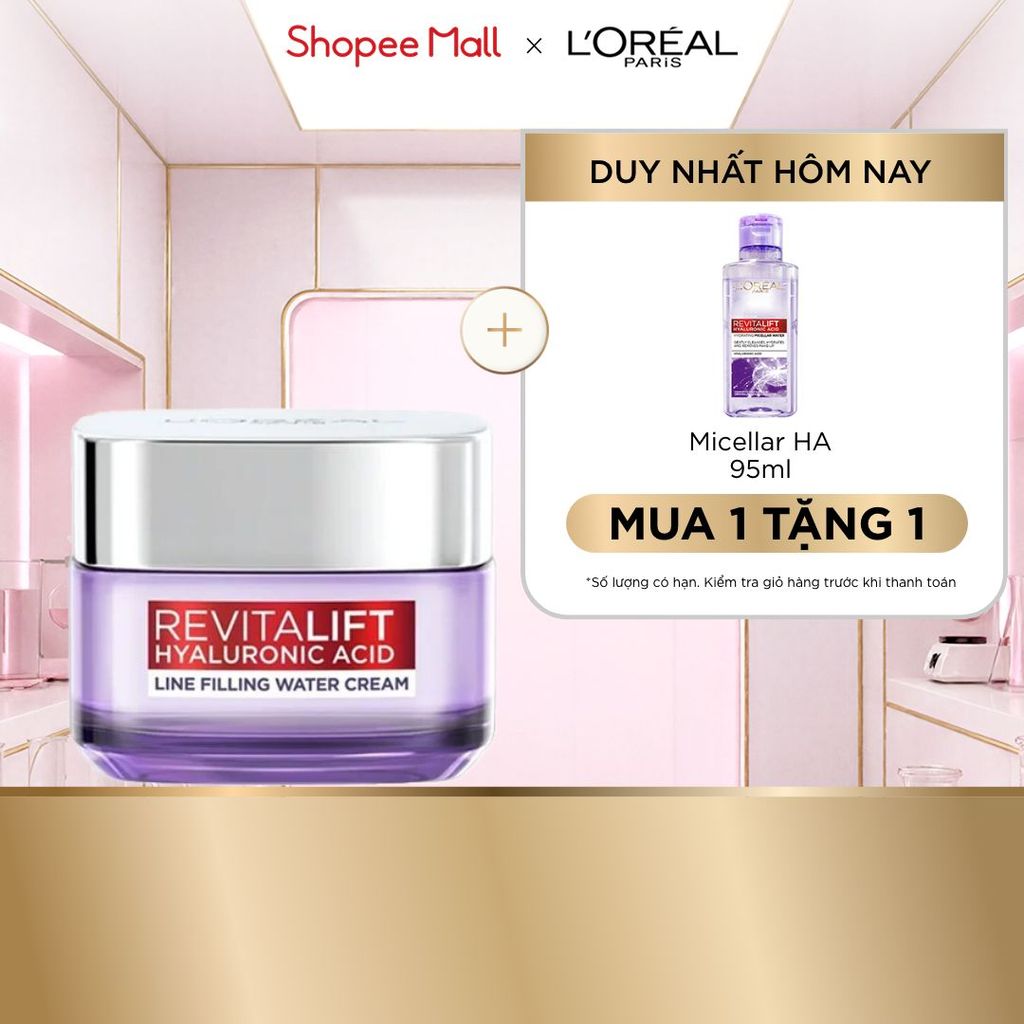 Kem dưỡng siêu cấp ẩm, giúp làm căng mượt da và giảm nếp nhăn L'Oreal Paris Revitalift 1.5% Hyaluronic Acid 50ml