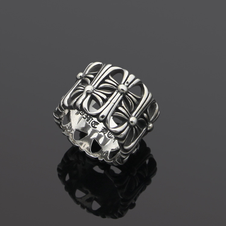 R0S2 Fashion jewelry unisex ring, wide steel, wide titanium, sub-cross ring version