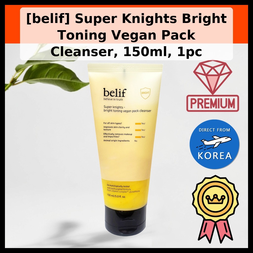 [belif] Sữa rửa mặt Super Knights Bright Toning Vegan Pack, 150ml, 1pc / Sữa rửa mặt Hàn Quốc của Ko